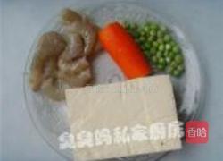 虾仁北豆腐的做法图解1