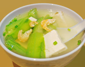 海米丝瓜豆腐汤