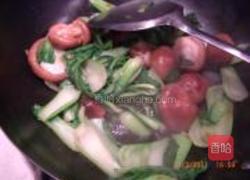 油菜炒香菇的做法图解4