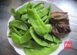 腊肉炒荷兰豆的做法图解1