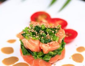 菠菜三文鱼墩