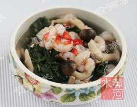 虾仁鸡汤煮红薯叶