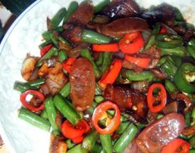 腊味虾米炒四季豆
