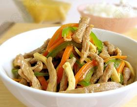 青椒豆干炒牛肉丝