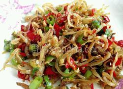 蒜头辣椒炒银鱼干