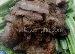 煎肉片，油麦菜