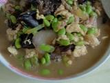 毛豆米肉丝木耳杂炒