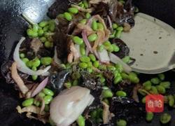 毛豆米肉丝木耳杂炒的做法图解4