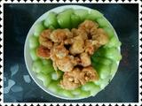 扒油菜炸虾肉