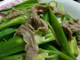 秋葵炒键子肉