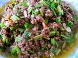 芹菜牛肉末