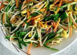 营养三色菜（豆芽、胡萝卜炒韭菜）