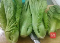 拍蒜猪油渣炒芥菜胆的做法图解1