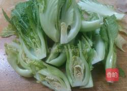 拍蒜猪油渣炒芥菜胆的做法图解2