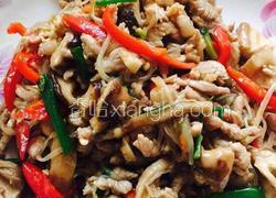 香菇绿豆芽炒肉丝