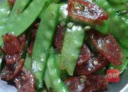 荷兰豆炒广式腊肠的做法图解7