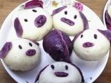紫薯小猪豆沙包