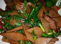 青椒蒜苔炒香肠