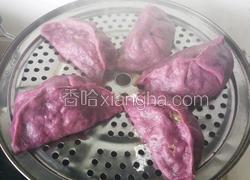 紫薯皮白菜素馅蒸包