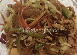肉丝粉条炒包菜