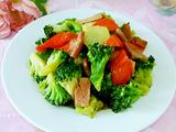 火腿炒西兰花