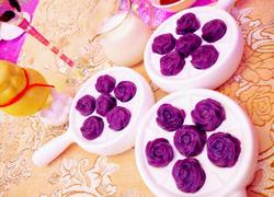 豆沙紫薯玫瑰花汤圆