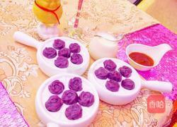 豆沙紫薯玫瑰花汤圆的做法图解16