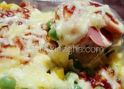火腿杂蔬焗饭（微波炉版）