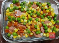 火腿杂蔬焗饭（微波炉版）的做法图解3