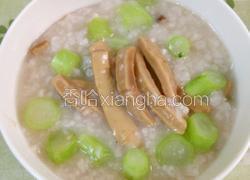 鱿鱼干菜心粒粥