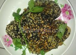 电饼铛苹果糯米黑芝麻饼