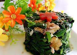 香拌核桃菠菜塔