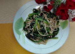 芝麻蚝油拌金针蘑菠菜