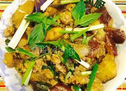 虾肉末九层塔香草茄子