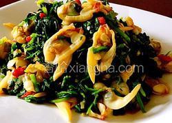 蒜泥菠菜拌沙蚬子肉