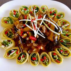 肉末莲花茄子的做法[图]