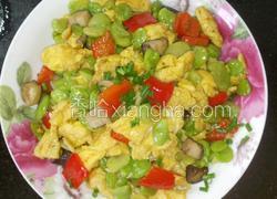 蚕豆香菇炒鸡蛋