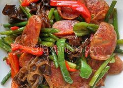 腊肠炒蒜苗