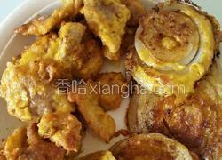 鸡蛋液煎洋葱 肉片
