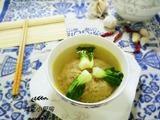 荸荠红萝卜小菜心肉饼汤