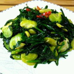 韭菜炒蚕豆的做法[图]