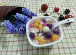 甜酒彩色小汤圆