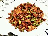 榨菜干子毛豆炒肉丝