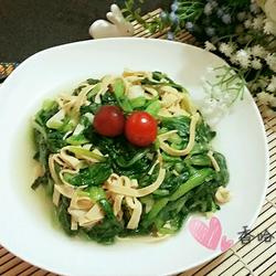 鸡毛菜炒百叶丝的做法[图]