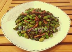 青椒毛豆炒肉丝