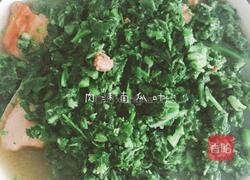 肉沫南瓜叶青菜汤的做法图解3