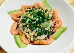 葱油鲜蛏九节虾
