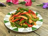 双椒空心菜杆炒火腿