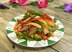 双椒空心菜杆炒火腿