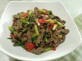 蒜苔炒黄牛肉(酸辣版)